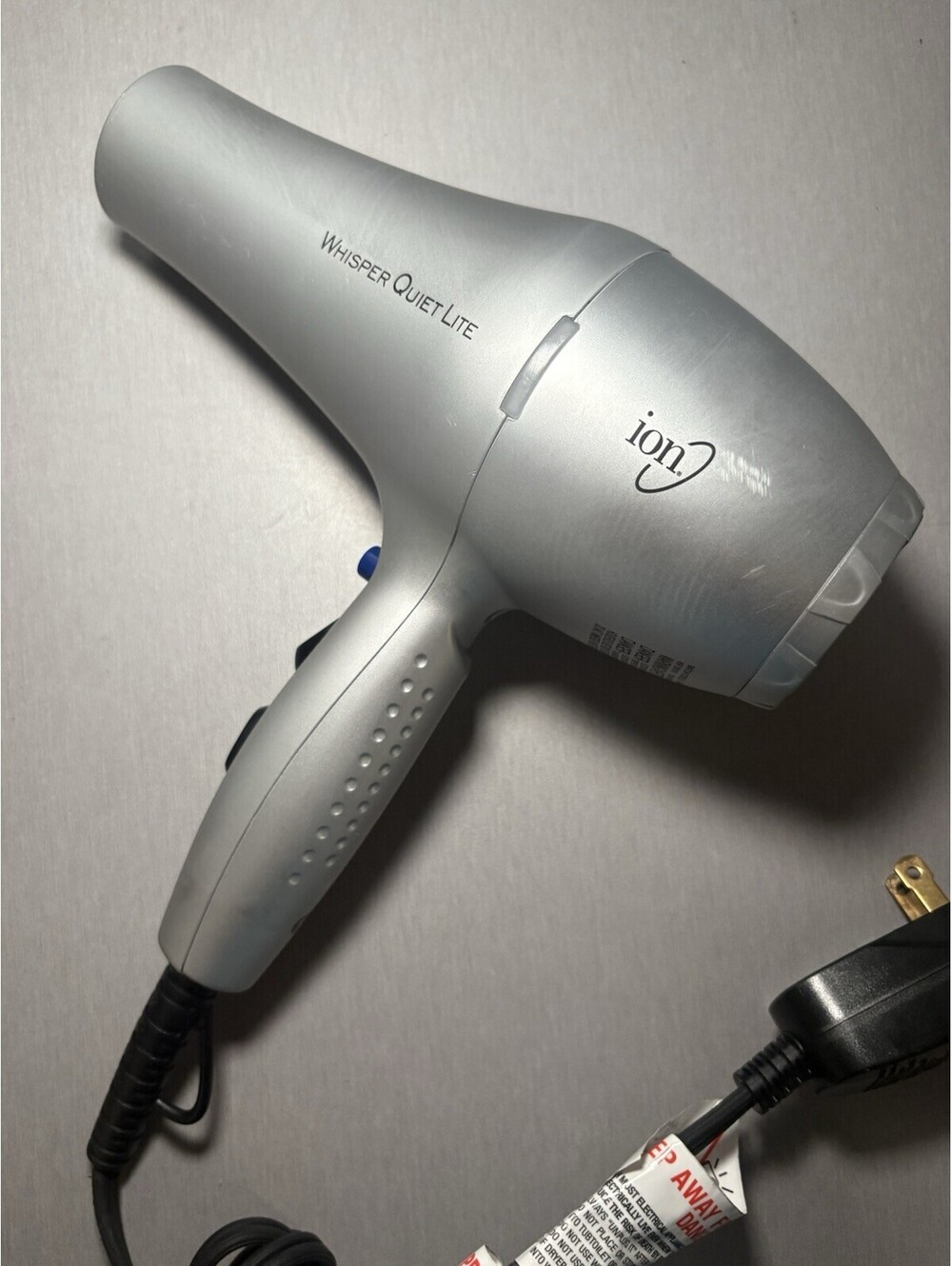 Ion Whisper Quiet Lite 5600A Hair Blow Dryer Silver Electric 1875W Ionic Ceramic